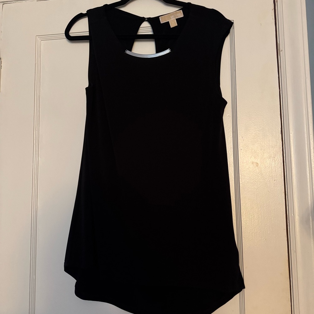 Michael Kors Black Asymmetrical Cut Out Top Size M